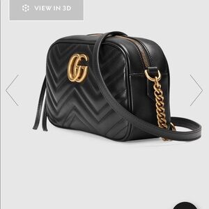 GUCCI GG MARMONT SMALL SHOULDER BAG Black